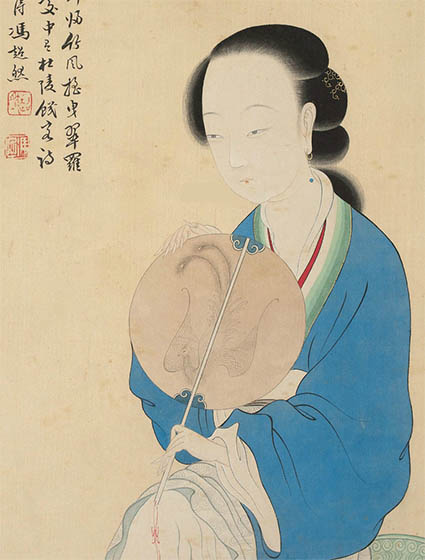 冯超然 《竹风摇曳翠罗衣》
