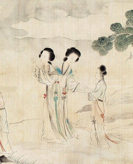 冯超然 《拜月图》