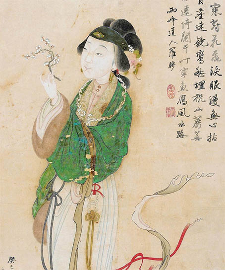罗聘 《罗袖卷春寒》