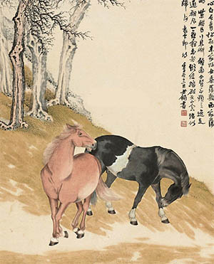 赵叔孺 《双马图》