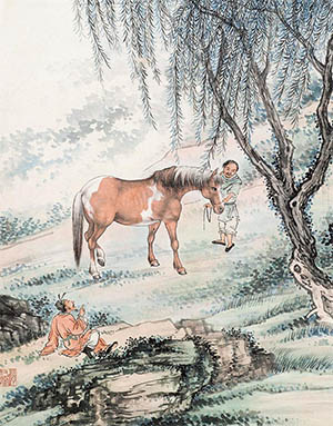 赵叔孺 《春日散马图》