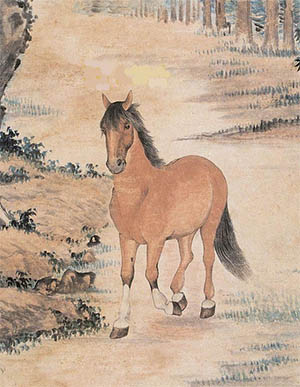 赵士鸿 《竹批双耳骏》