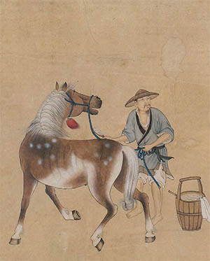 赵叔孺 《洗马图》