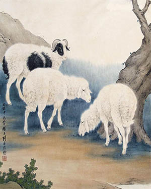 刘奎龄 《三羊开泰》