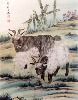 刘奎龄 《三羊开泰》