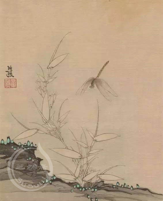 陈洪绶 《白竹蜻蜓》