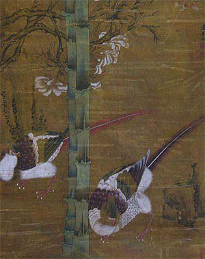 边景昭 《竹下双雉图》