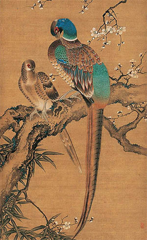 边景昭 《梅竹双雉》