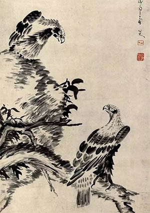八大山人 《双鹰图》