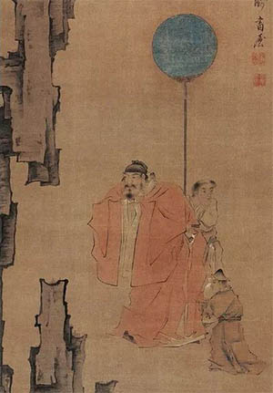 陈洪绶 《米芾拜石》