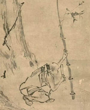 梁楷 《六祖斫竹图》