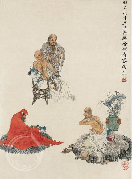 金城 《罗汉论道图》