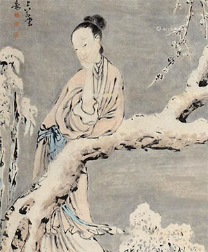 高其佩 《雪梅》