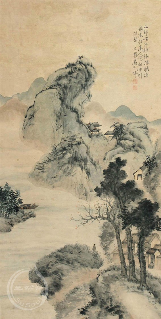 高其佩 《隔浦听鱼谣》