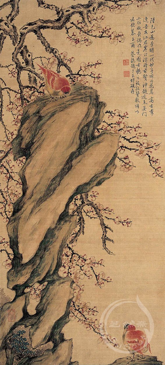 蔡铣 《古梅双雀》