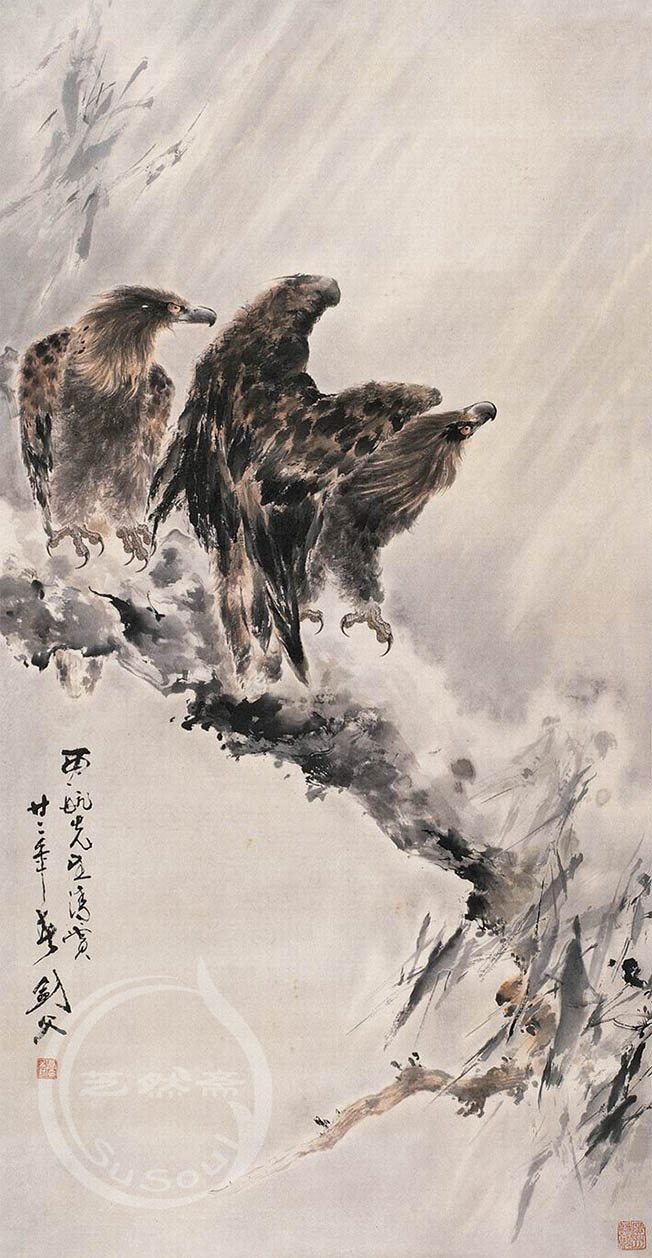 高剑父 《风雪苍鹰》