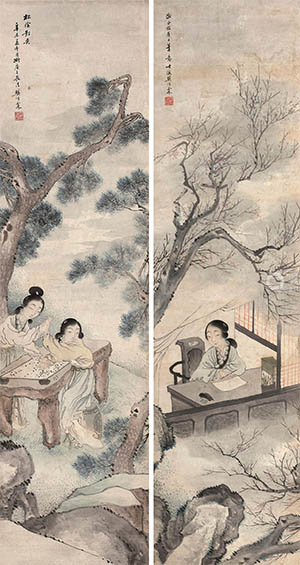 樊浩霖 《仕女》四条屏