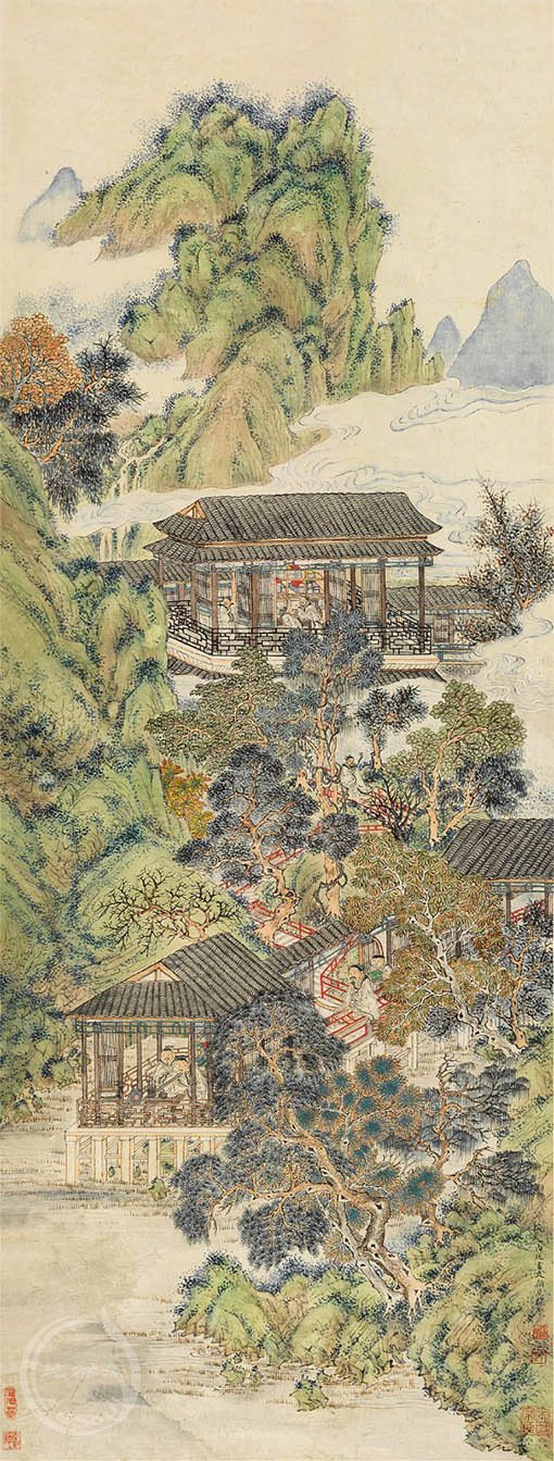顾见龙 《云山论道图》