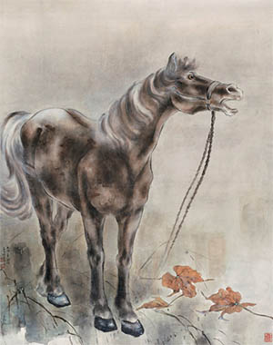 高奇峰 《西风骏马》
