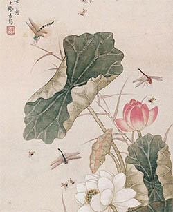 缪嘉蕙 《荷风佳友图》