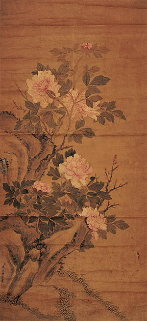 蒋廷锡 《岩畔牡丹》