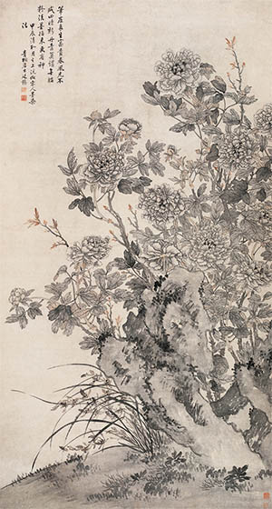 蒋廷锡 《淡墨牡丹》