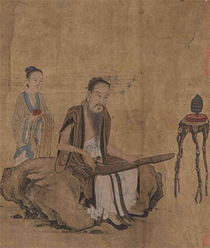 冷枚 《抚琴图》