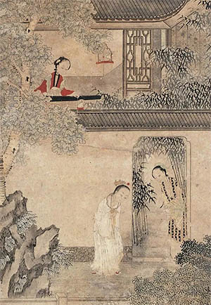 冷枚 《西厢听琴图》