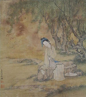 冷枚 《浣纱图》