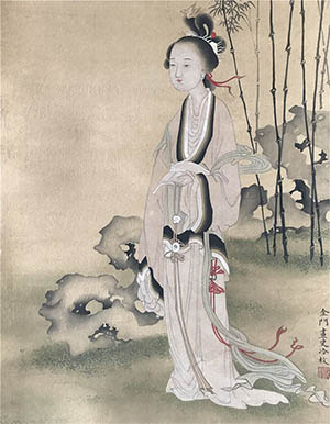 冷枚 《竹林读书图》