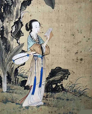 冷枚 《蕉荫读书图》