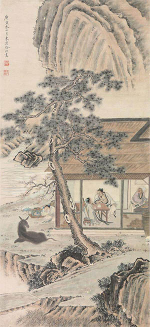 冷枚 《远客》