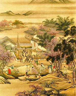 冷枚 《春宴桃李园》