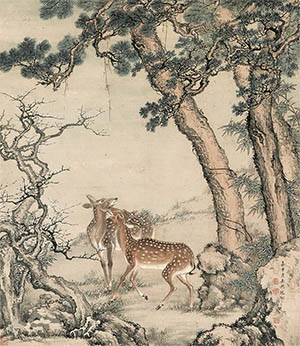 沈铨 《百禄图》