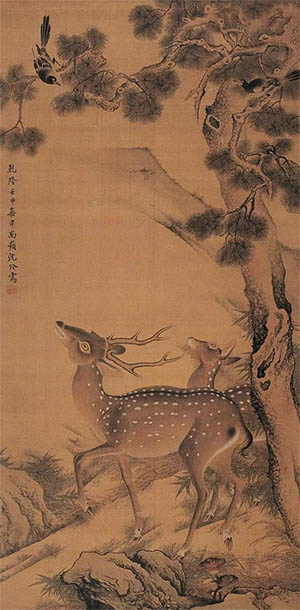 沈铨 《喜禄图》