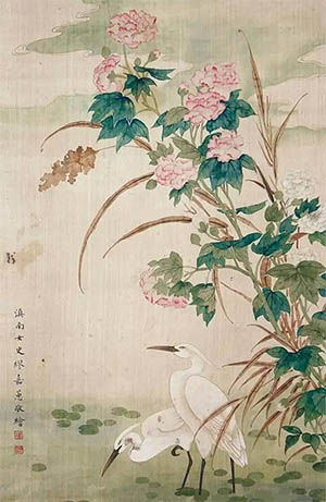 缪嘉蕙 《芙蓉双鹭图》