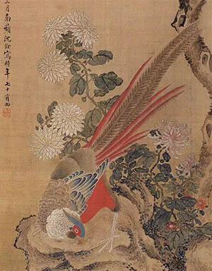 沈铨 《清秋锦绶图》
