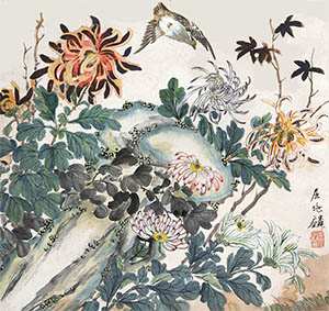 屈兆麟 《秋菊图》