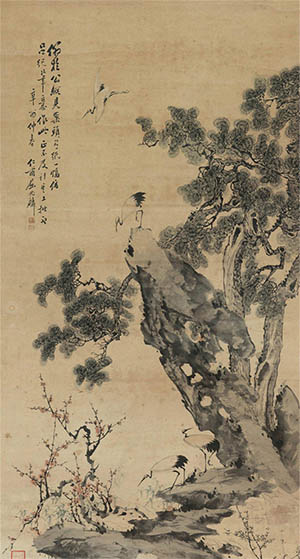 屈兆麟 《松鹤图》