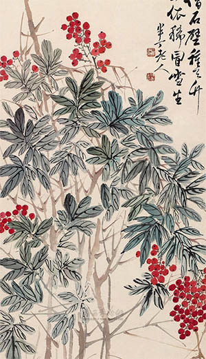 陈半丁 《天竺子》