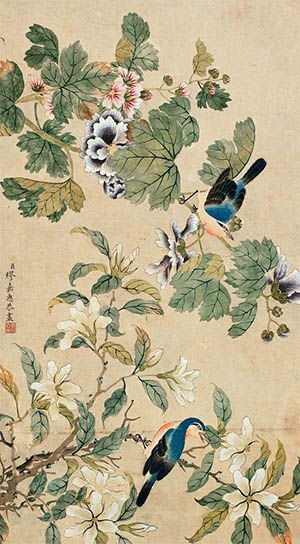 缪嘉蕙 《蜀葵与栀子花》
