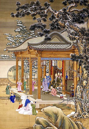 郎世宁 《弘历雪景行乐图》