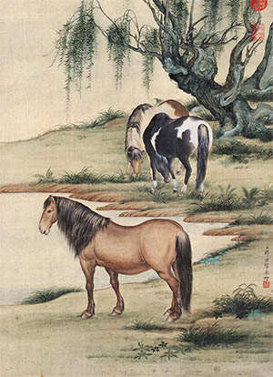 郎世宁 《三骏图》