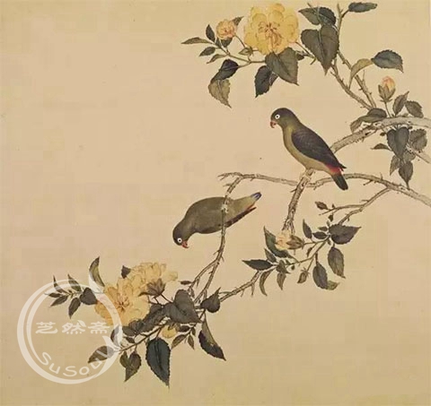 余省 《鸟谱- 倒挂鸟》