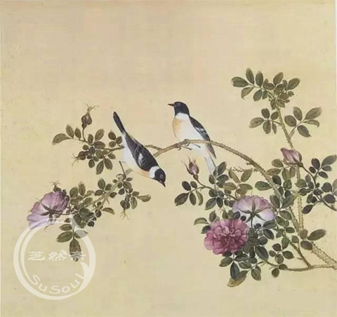 余省 《鸟谱- 黑靛颏》