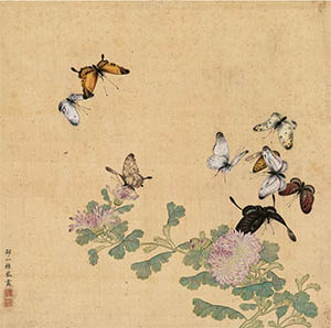 邹一桂 《菊花蛱蝶图》