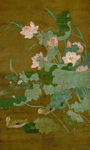 顾徳谦 《莲塘双鸭图》