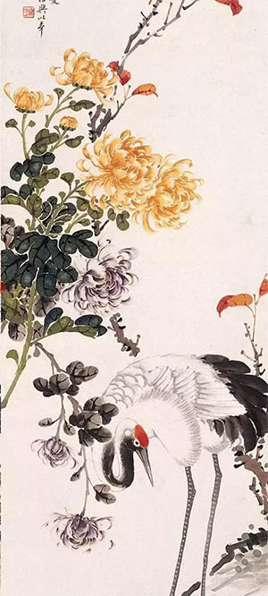 顾伯达 《东篱秋深自菊花》
