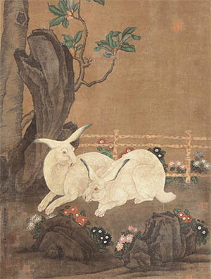 邹一桂 《桐下桂兔》