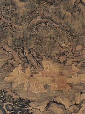 陈洪绶 《松下品茗图》